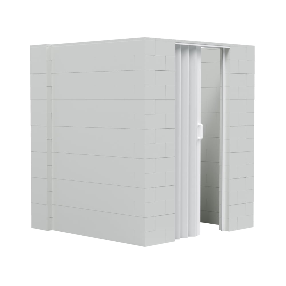 EverBlock 6’ x 6’ x 7’ Lactation Room Kit U-Shaped Wall with Accordion Door | 3’ x 7’ Doorway | Modular Building Blocks | Room Divider & Partition | Easy to Connect & Reuse | Indoor & Outdoor Use