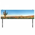 thumbnail image 3 of Saguaro Headboard, Sun Goes down in Desert Prickly Pear Cactus Southwest Texas National Park, Upholstered Decorative Metal Bed Headboard with Memory Foam, King Size, Orange Blue Green, by Ambesonne, 3 of 4