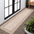 thumbnail image 4 of JONATHAN Y TSN209F-28 Dover Classic 3-Stripe Border Cream/Brown 2 ft. x 8 ft. Indoor/Outdoor Runner Rug, 4 of 7
