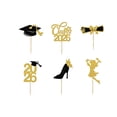 thumbnail image 2 of 2026 Graduation Cupcake Toppers, 12Pcs Gold Glitter Class of 2026 Cake Picks, Congrats Grad Dessert Decorations for Graduation Party, Glittery Graduation Cap and Diploma Cupcake Signs for Ceremony, 2 of 6