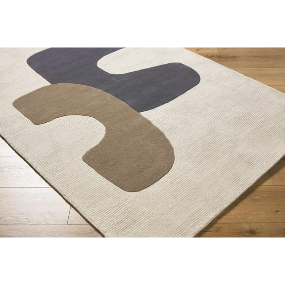 BoutiqueRugs Terah Contemporary Area Rug - Ivory, Charcoal, Taupe - 2' x 3'