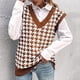 thumbnail image 2 of Suéter de punto multicolor con cuello en V para mujer Moda casual Chaleco sin mangas Chaqueta Abrigo Tops Fridja  gh7393, 2 of 8