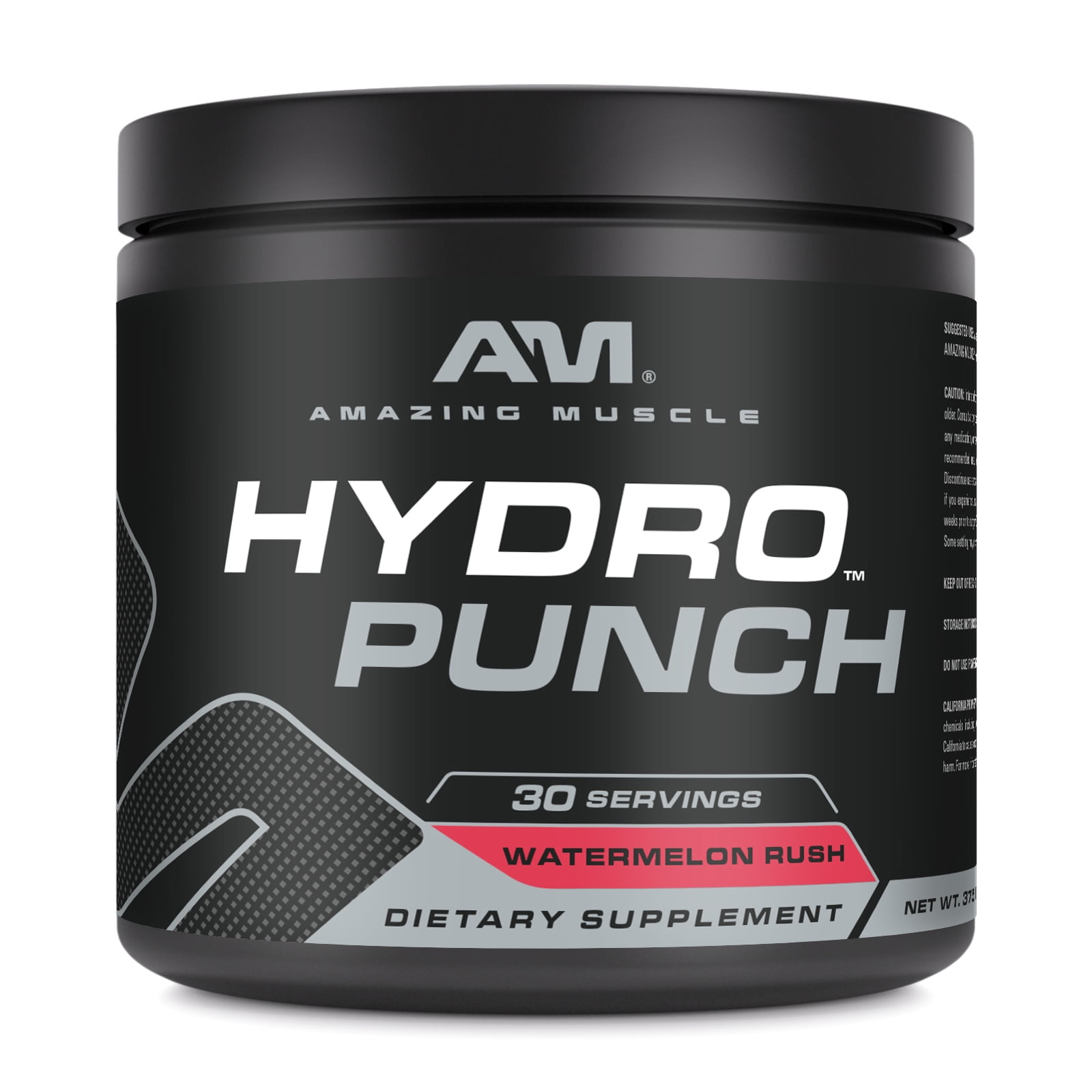 Amazing Muscle Hydro Punch -Watermelon Rush Flavor- Hydration Powder | Electrolyte Drink Mix | Contains Vitamin B3, B6, B12, C, Betaine & More | 30 Serving Per Bottle | Non-GMO | Made in USA