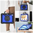 thumbnail image 6 of Case for iPad Air 11 inch M3 2025/M2 2024 (7th/6th Gen), 360 Rotating Stand Handle Pencil Holder Shoulder Strap Heavy Duty Shockproof Cover, Dark Blue PC, 6 of 7
