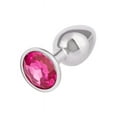 thumbnail image 1 of CalExotics Jewel Round Aluminum Anal Plug, Rose Small, 1 of 5