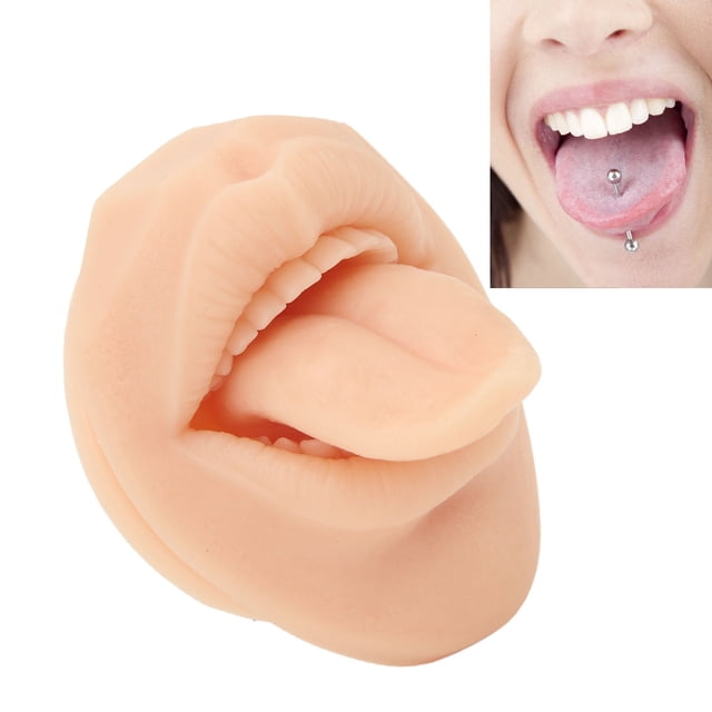 MODOLO DE PRÁTICA DE PERMINACIÓN DE LENGUA DE SILICONA, MODOLO DE BOCA DE SILICONA COMPACTO RESUTE REUTILIBLE