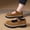 Brown, variant on Women's Retro Faux Suede Chunky Heel Loafers, Round Toe Platform Casual Shoes, Adjustable Buckle Comfortable Mid Heel Walking Shoes for Daily Wear