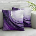 thumbnail image 3 of Creowell Short Plush Pillowcase Square Pillow Covers Purple and Gray Abstract Throw Pillows White, 3 of 5