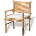 thumbnail image 5 of vidaXL 3 Piece Bistro Set with Cushions Bamboo, 5 of 5