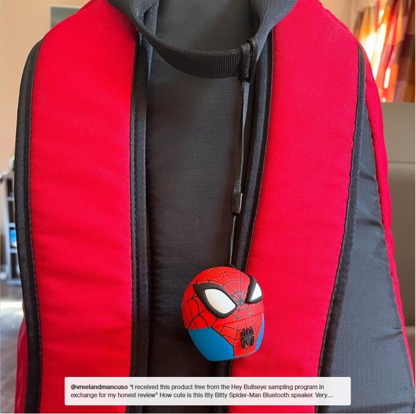 Spider-Man Bitty Boomer Bluetooth Speaker: Portable USB-C Rechargeable for iOS & Android