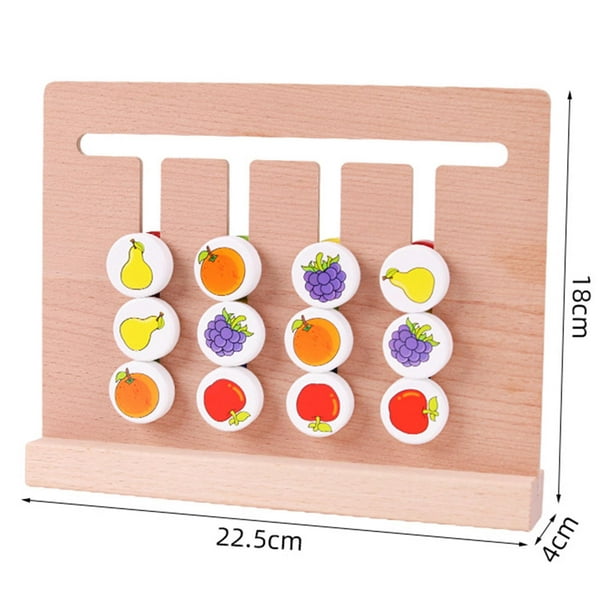 Matching Puzzle,Color Pattern Matching Puzzle Educational Toy,Early  Childhood Education Cognitive Teaching Aids,Sensory Toys Double Sided  Matching Logical Game,Wooden Color Sort Activity Board 