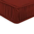 thumbnail image 2 of Jordan Manufacturing 22.5" x 22.5" Canvas Brick Crimson Solid Square Outdoor Deep Seat Cushion with Ties and Welt, 2 of 8