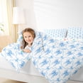 thumbnail image 3 of Erosebridal Blue Bow Full Size Comforter Sets, Princess Style Bedding Sets, Colorful Stars Reversible, 1 Comforter and 2 Pillowcases, 3 of 6