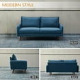 thumbnail image 5 of HomeStock Modern Motifs Stylish Modern Comfortable Couch for Living Room & Office Seating-Color:Indigo,Size:Velvet Sofa, 5 of 5