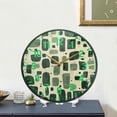 thumbnail image 4 of Yayeee Wall Clock Battery Operated 11.9" Silent Quartz Non-Ticking for Living Room Decor, Green Geometric, 4 of 8