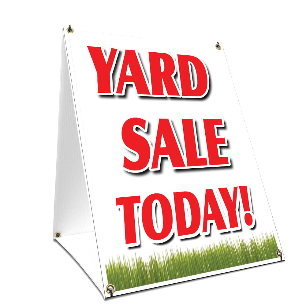 A-frame Sidewalk Yard Sale Today Sign With Graphics On Each Side | 18 ...