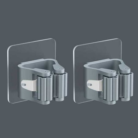 

DabuLiu 1/2/3PCS Home Storage Rack Wall Mounted Mop Organizer Punch-free Mop Hook Storage Mop Clip Bathroom Mop Rack Household Artifact