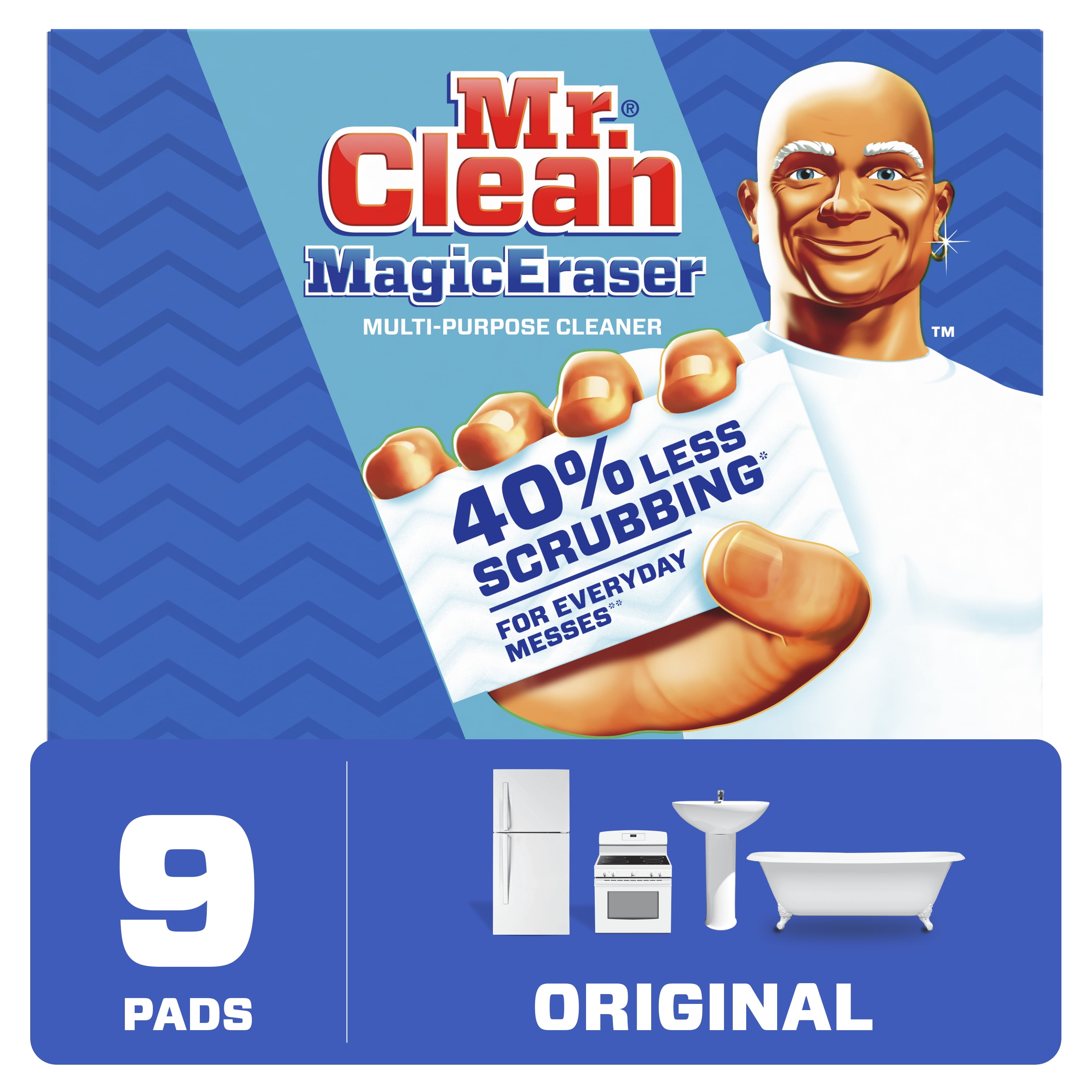 Mr. Clean Magic Eraser Original, Cleaning Pads with Durafoam, 9 Ct