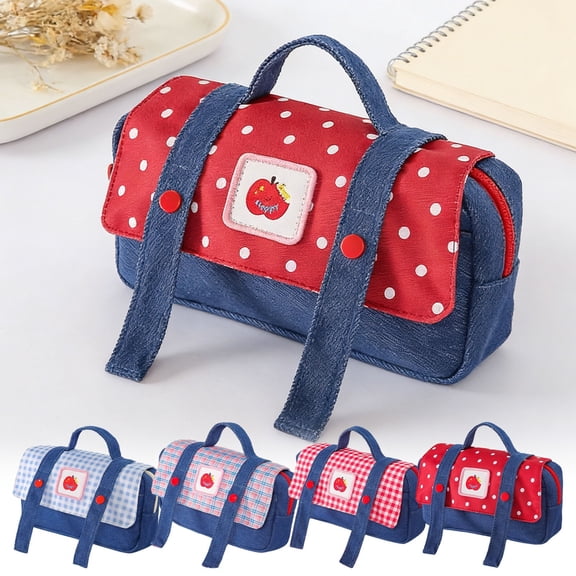 Under $1 Pencil Case Large Capacity Pencil Pouch Cute Denim Pencil Box Handheld Pen Bag Stationery Organizer for College Office Desk Supplies by PALIFEUR