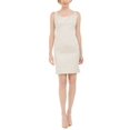 thumbnail image 1 of Kasper Tonal-Print Sheath Dress - Champagne, 1 of 2