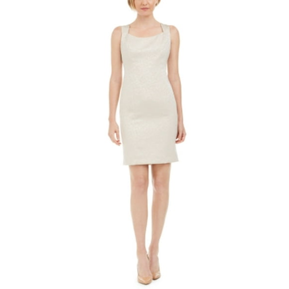 Kasper Tonal-Print Sheath Dress - Champagne