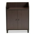 thumbnail image 3 of Baxton Studio Rossin Modern and Contemporary Dark Brown Finished Wood 2-Door Entryway Shoe Storage Cabinet, Dark Brown, 3 of 6