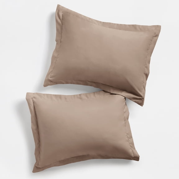 Comfort Canopy 2-Pack Pillow Shams Set - Ultra Soft & Breathable, Standard/Queen, Taupe