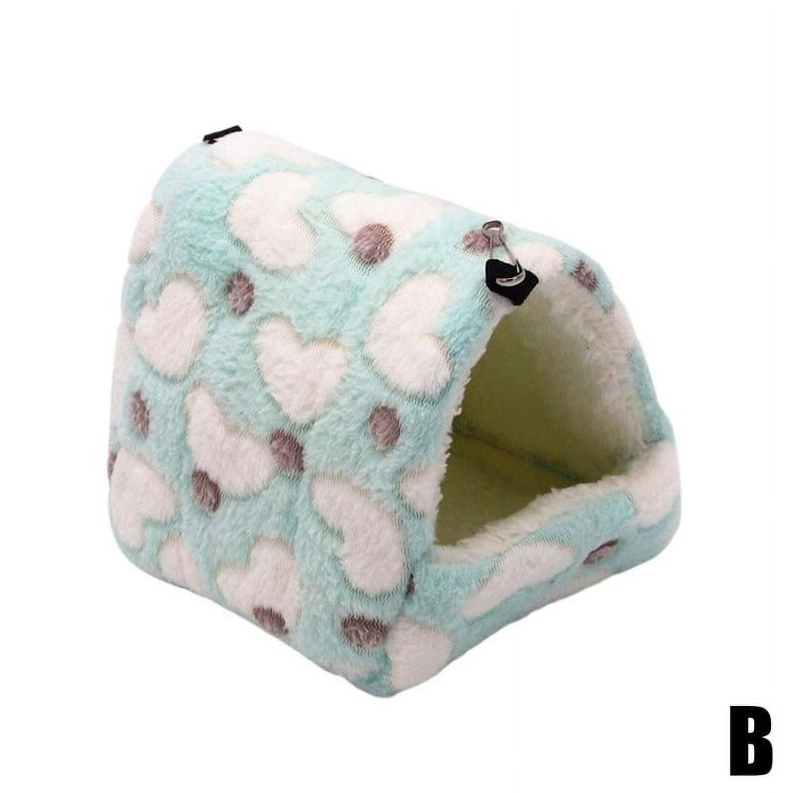 Cozy Plush Small Pet Nest Bed - Warm Soft Flannel Hamster House with Buckle for Cage, Breathable Comfortable Sleep Cave for Hedgehog, Squirrel, Guinea Pig, Bunny - Easy Clean Portable