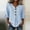 Light Blue, variant on Qulqfy Womens Tops Cotton 3/4 Sleeve Striped Fall Tunic Ruffle Henley V-Neck Button Down Casual Beige Tshirts L