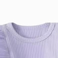 thumbnail image 5 of NOLDARES Newborn Baby Girl Fall Winter Outfits Clothes Cute Long Sleeve Ruffle Romper Pants Headband Set 0-24M(Light Purple,12-18 M), 5 of 5