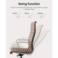 thumbnail image 6 of Cottinch High Back Ribbed Genuine Leather Office Chair Adjustable Ergonomic Computer Chair,Brown,1pc, 6 of 10