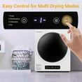 thumbnail image 4 of ROVSUN 9LBS Portable Clothes Dryer, 2.6cu.ft High End Front Load Tumble Laundry Dryer with Stainless Steel Tub & LCD Tough Control Panel, White, 110V, 4 of 9