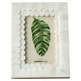 thumbnail image 1 of Creative Co-Op White Scalloped Bone & Wood Holds 4" x 6" Photo Frame, 1 of 4
