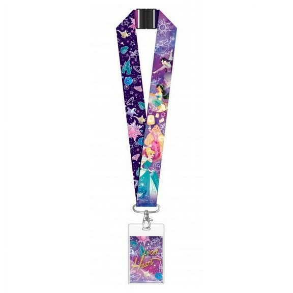 Lanyard - Disney - Princess - Lead Heart Purple w/Deluxe Card Holder New 86248