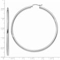 thumbnail image 3 of 14K White Gold Polished 2.5mm Lightweight Tube Hoop Earrings, 3 of 3