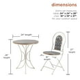 thumbnail image 4 of Alpine Corporation 3-Piece Outdoor Patio Rustic Bistro Set, Durable Steel and Wood, Blue, 4 of 14