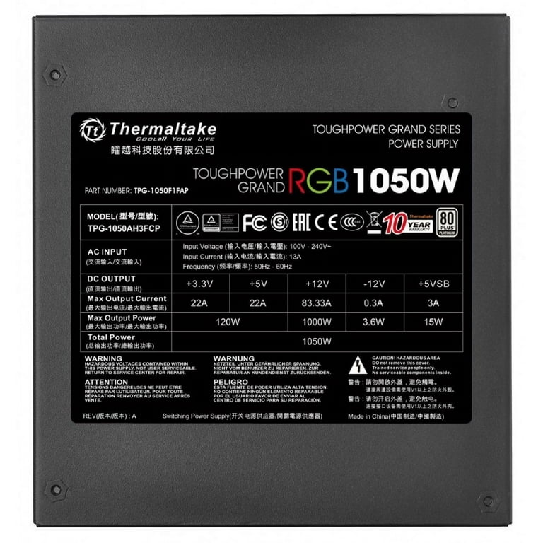 Thermaltake Toughpower Grand RGB Platinum Full-Modular Power