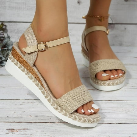 

Jsaierl Womens Platform Sandals Dressy Summer Open Toe Sandals Comfy Hollow Out Sandals Fashion Breathable Sandal Size 7
