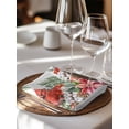 thumbnail image 6 of Cardinal Bird Cloth Napkins Set of 6 Reusable Dinner Napkins, Winter Poinsettia Berry Pine Cones Floral Cocktail Napkin Washable Table Napkins for Wedding/Holiday Party/Baby Shower 20"x20", 6 of 7