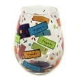 thumbnail image 3 of Lolita Glassware 4.50In Many Thanks Stemless Wine Glass, Glass, Lolita Hand Painted 6008343, 3 of 3