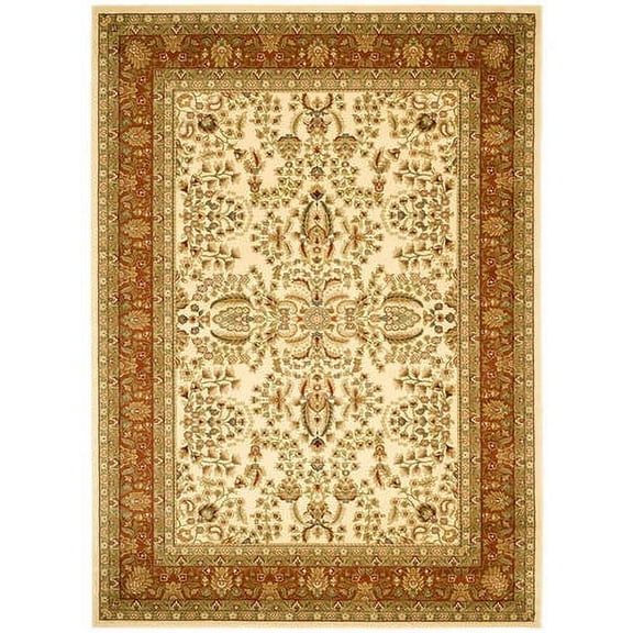 SAFAVIEH Lyndhurst Elizabeth Traditional Floral Area Rug, Ivory/Rust, 4' x 6'