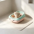 thumbnail image 6 of Top Entry Cat Litter Box with High Sides and Litter Scoop, Anti-Spill Large Capacity Covered Pan for Odor Control, Suitable for Large or Obese Cats, Pink, 6 of 6