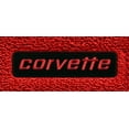 thumbnail image 3 of 1978-1980 Chevrolet Corvette Floor Mat 2pc (FM28) 7075 Oyster / Shale Cutpile with Logo #7 Corvette in 1803 Off White Thread, 3 of 4