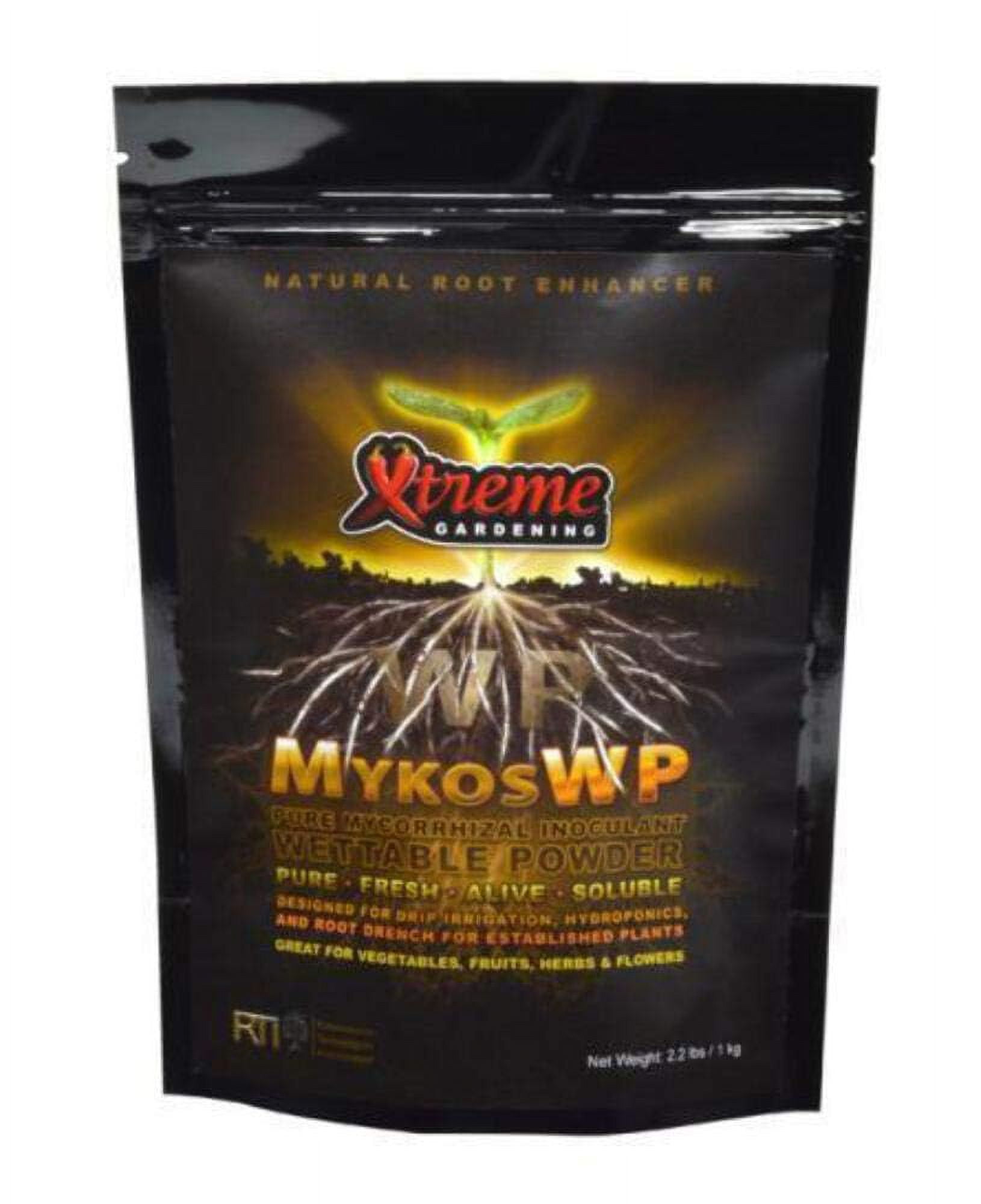 Xtreme Gardening Mykos Pure Mycorrhizal Fertilizers, 2.2 lb with Superior nutrient management