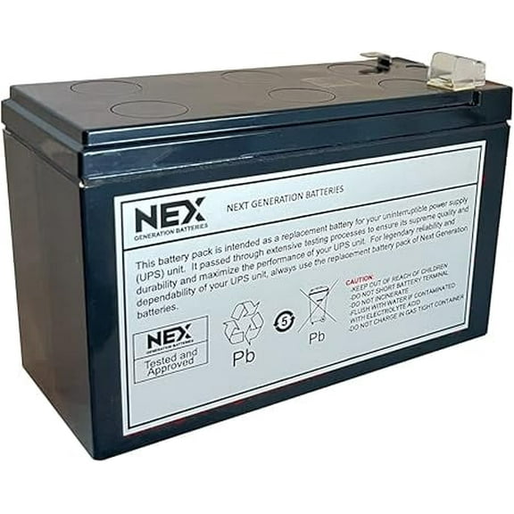 RBC17-NEX, UPS Battery Replacement #17, Compatible with APC Battery Back-UPS Models: BE650G1, BE750G, BR700G, BE850M2, BE850G2, BX850M, BE650G, BN600, BN700MC, BN900M, and Select Others by NEX