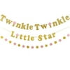 Gold Twinkle Twinkle Little Star Banner With 1Pcs Sparkling Star Garland for Wedding Birthday Baby Shower Holiday Party Decorati