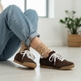 thumbnail image 2 of Cushionaire Tock Genuine Leather Lace-Up Casual Sneakers for Women – Retro-Inspired Tennis Shoe with Gum Rubber Outsole, Cushioned Arch Support, Lightweight Low Top Trainer, 2 of 15