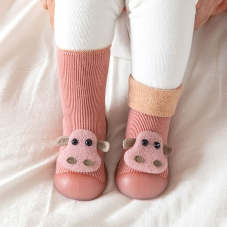 

Beechoice Infant Baby Boys Girls Slippers Cozy Fleece Booties Soft Bottom Warm Cartoon Socks Newborn Crib Shoes