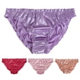 thumbnail image 2 of huanledash Lady Panties Low Waist Bouncy Solid Color No Constraint Comfortable Anti-peeking Soft Silky Pure Color Women Underpants for Inner Wear, 2 of 8