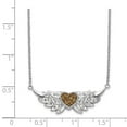 thumbnail image 2 of 925 Sterling Silver Enameled Crystal Love Heart With Angel Wings Necklace 18 Inch 32.65mm Wide Pendant Necklace for Wome, 2 of 2